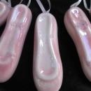 Lot of 6 Ballerina Pink Ballet Slipper Ceramic Ornaments