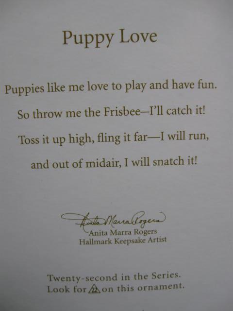 Hallmark 2012 Puppy Love Christmas Tree Ornament