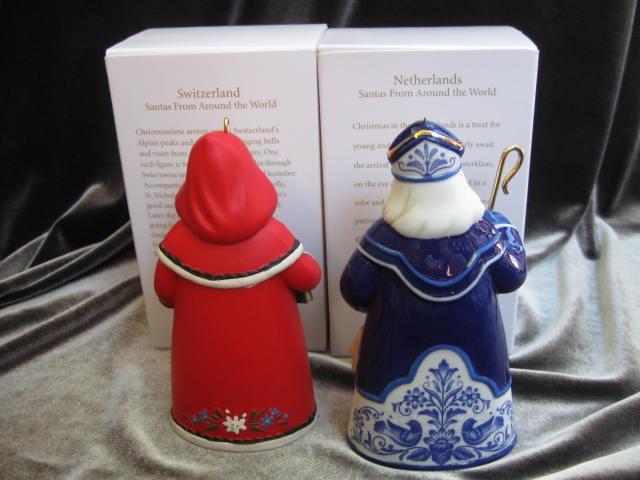 Hallmark 2010 & 2012 Switzerland Netherlands Lot Of 2 Santa's From Around The World Limited Quantity Koc Club Christmas Tree Ornament