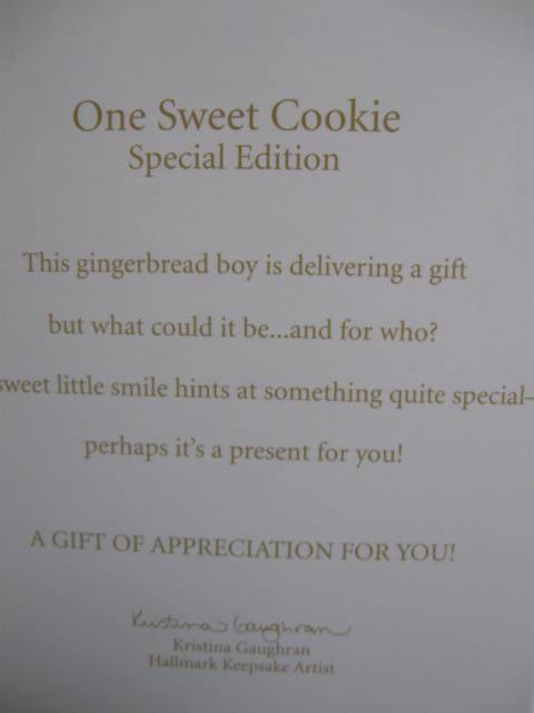 Hallmark 2012 One Sweet Cookie Ginger Bread Man Special Limited Quantity Editon Christmas Tree Ornament