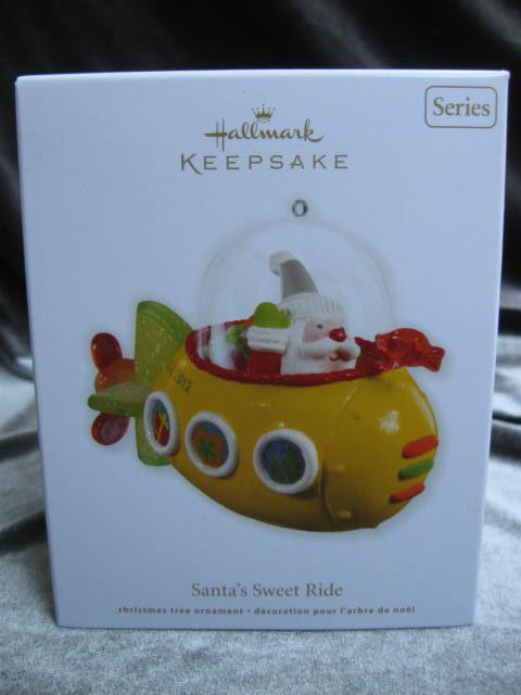 Hallmark 2012 Santa's Sweet Ride 6th In Series Yellow Jelly Bean Submarine Christmas Tree Ornament