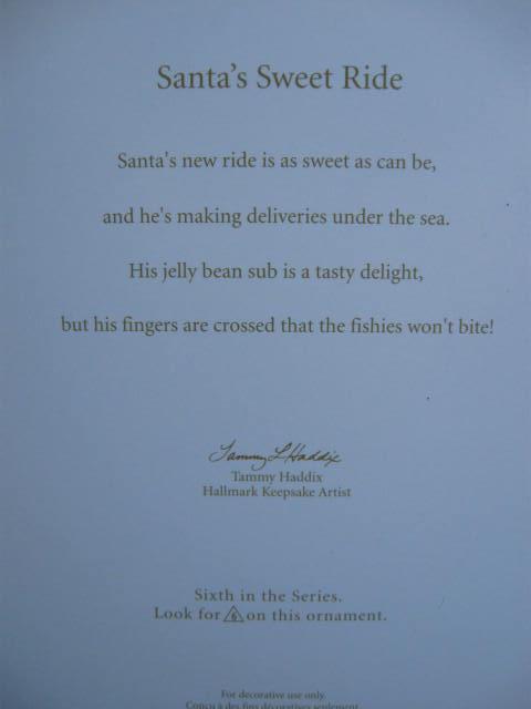 Hallmark 2012 Santa's Sweet Ride 6th In Series Yellow Jelly Bean Submarine Christmas Tree Ornament