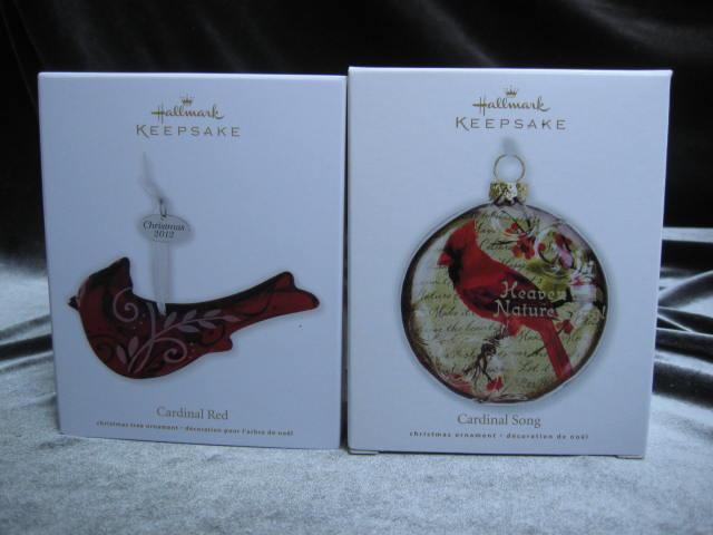 Hallmark 2010 & 2012 Cardinal's Song & Cardinal Red Lot Of 2 Northern Cardinal Ornaments