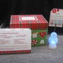 Hallmark 2007 Lighted Snowman Photo Or Recipe Card Holder + Holiday Christmas Recipe Box With Recipes