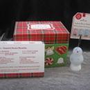 Hallmark 2007 Lighted Snowman Photo Or Recipe Card Holder + Holiday Christmas Recipe Box With Recipes