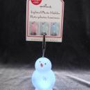 Hallmark 2007 Lighted Snowman Photo Or Recipe Card Holder + Holiday Christmas Recipe Box With Recipes