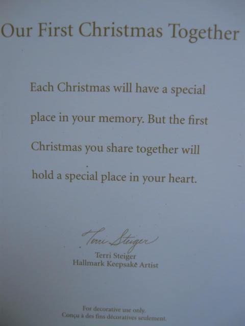 Hallmark 2012 Our First Christmas Together Christmas Tree Ornament