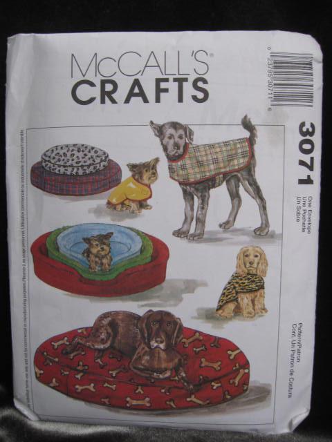 McCall's Crafts 3071 dog Bed, Dog Cover & Dog Coat Sewing Pattern