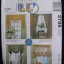 McCall's Home Dec In A Sec 2788 Window Treatments Sewing Pattern