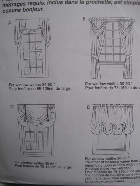 McCall's Home Dec In A Sec 2788 Window Treatments Sewing Pattern