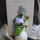 Hallmark 2008 Snow On The Go Snowgirl Cell Phone & Coffee Christmas Tree Ornament