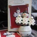 Hallmark 2005 Dad or Father & Son Snowman Snowboy Lot Of 2 Christmas Tree Ornaments