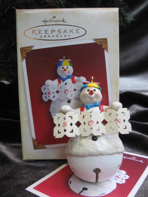 Hallmark 2005 Dad or Father & Son Snowman Snowboy Lot Of 2 Christmas Tree Ornaments