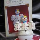 Hallmark 2005 Dad or Father & Son Snowman Snowboy Lot Of 2 Christmas Tree Ornaments