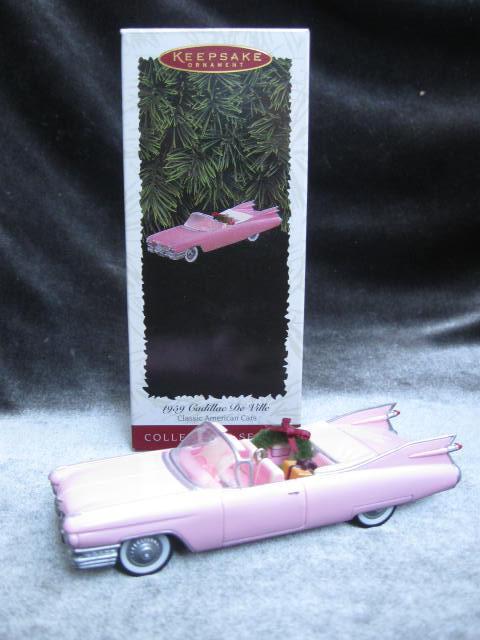 Hallmark 1996 1959 Cadillac De Ville #6 In Classic American Cars Series Christmas Tree Ornament Pink Cadillac