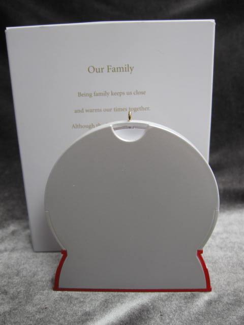 Hallmark 2012 Our Family Snowglobe Photo Holder Christmas Tree Ornament