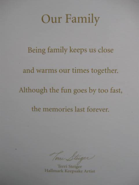 Hallmark 2012 Our Family Snowglobe Photo Holder Christmas Tree Ornament