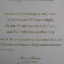 Hallmark 2012 Frosty Fun Decade #3 In Series Christmas Tree Ornament