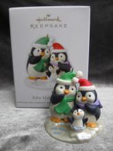 Hallmark 2012 Baby Makes Three Penguins Christmas Tree Ornament