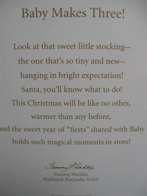 Hallmark 2012 Baby Makes Three Penguins Christmas Tree Ornament