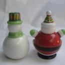 Santa Claus & Snowman Winter or Christmas Salt & Pepper Shakers S/P