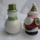 Santa Claus & Snowman Winter or Christmas Salt & Pepper Shakers S/P