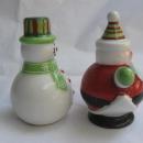 Santa Claus & Snowman Winter or Christmas Salt & Pepper Shakers S/P