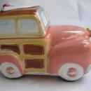 Vintage Cow Surfer In Woody With Surf Board Vandor 1988 Salt & Pepper Shakers S/P Cowabunga Dude!