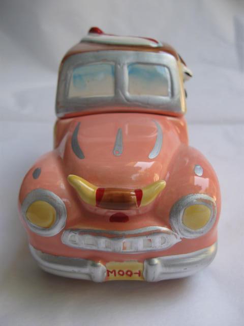 Vintage Cow Surfer In Woody With Surf Board Vandor 1988 Salt & Pepper Shakers S/P Cowabunga Dude!