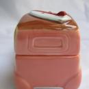 Vintage Cow Surfer In Woody With Surf Board Vandor 1988 Salt & Pepper Shakers S/P Cowabunga Dude!