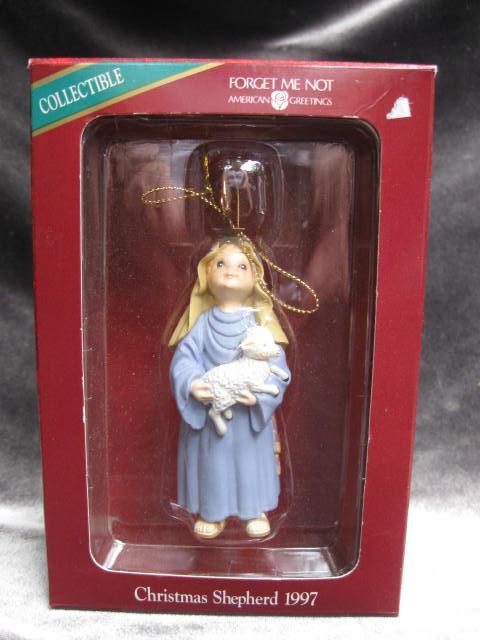 American Greetings 1997 Christmas Shepherd Forget Me Not Ornament