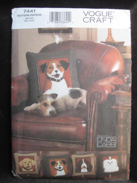 New Vogue 7441 Plush Dog Pillow Sewing Pattern OOP