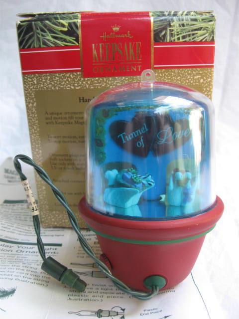 Hallmark 1991 Our First Christmas Together Tunnel Of Love Magic Light & Motion Christmas Tree Ornament