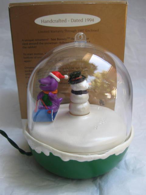 Hallmark 1994 Barney The Purple Dinosaur Magic Light & Motion Christmas Tree Ornament