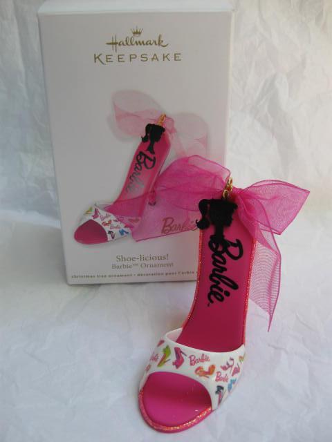 Hallmark 2012 Shoe-licious Barbie Pink High Heel Shoe Christmas Tree Ornament
