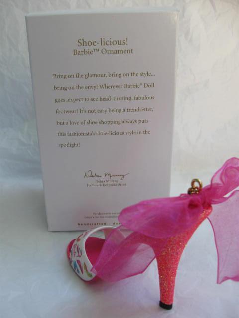 Hallmark 2012 Shoe-licious Barbie Pink High Heel Shoe Christmas Tree Ornament