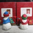 Hallmark 2001 Mom & Dad Snowman Lot Of 2 Christmas Tree Ornament