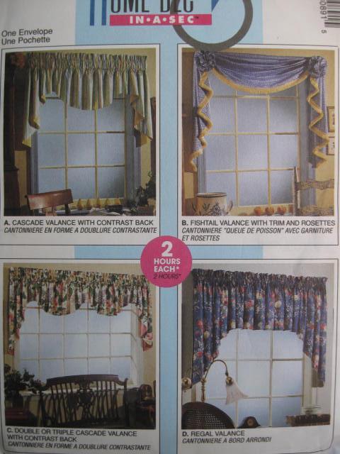 New McCall's 3089 Home Dec In A Sec Window Treatments Sewing Pattern