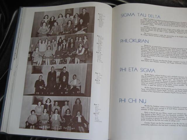 The 1945 Drift Butler University Indianapolis, IN Yearbook No Writing WWII