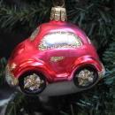 Red Bug Beatle Volkswagen Glass Car Ornament