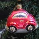 Red Bug Beatle Volkswagen Glass Car Ornament