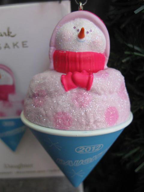 Hallmark 2012 Daughter Shaved Ice Snowcone Christmas Tree Ornament