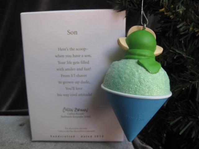 Hallmark 2012 Son Shaved Ice Snowcone Christmas Tree Ornament