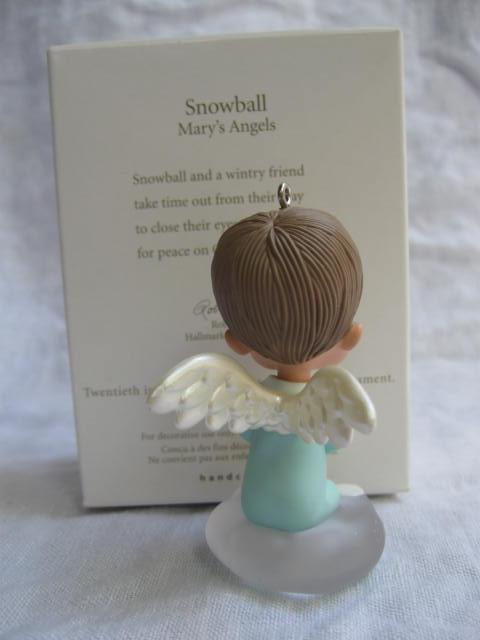 Hallmark 2007 Mary's Angels Snowball 20th In Series Christmas Tree Ornament