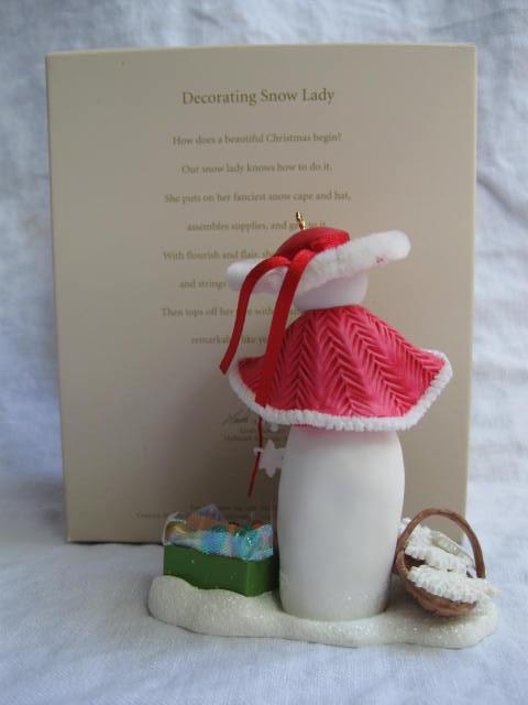 Hallmark 2007 Decorating Snow Lady Club Exclusive Christmas Tree Ornament