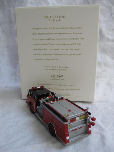 Hallmark 2007 1988 Ford C8000 5th In Fire Brigade Series Fire Engine Christmas Tree Ornament