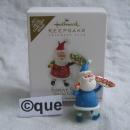 Hallmark 2011 Festive Santa Local Club Repaint Miniature Christmas Ornament