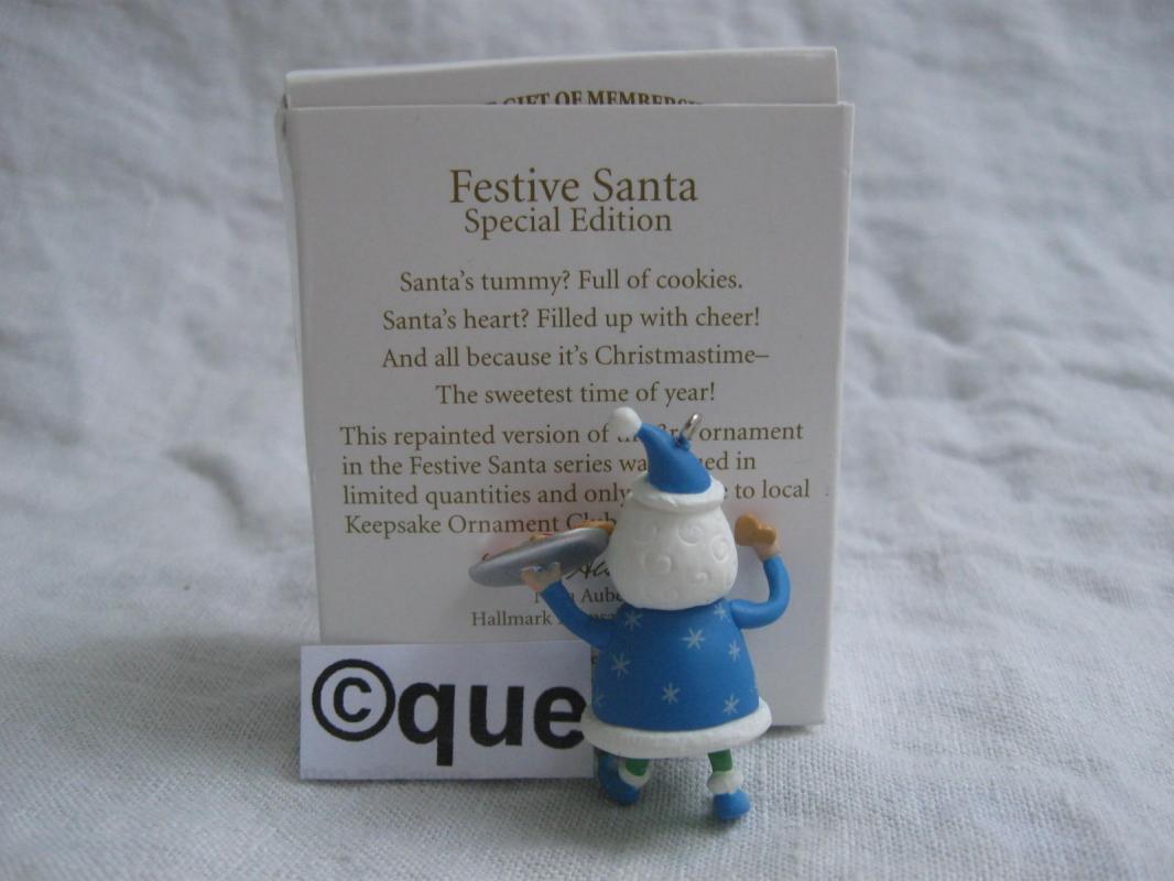 Hallmark 2011 Festive Santa Local Club Repaint Miniature Christmas Ornament