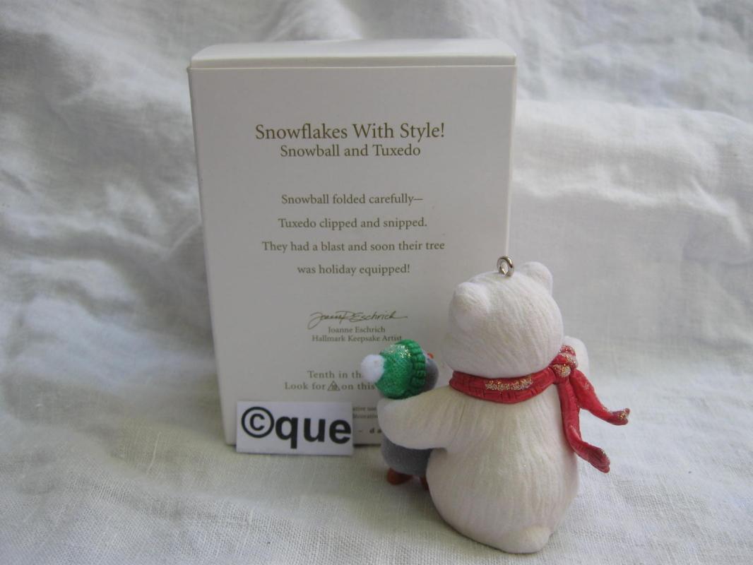 Hallmark 2010 Snowflakes With Style! Snowball & Tuxedo Christmas Tree Ornament