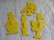 Four Vintage Sesame Street Cookie Cutters Yellow Big Bird + More